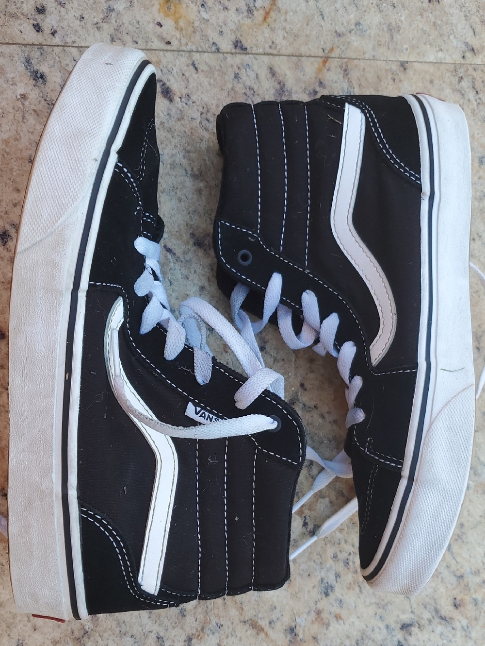 Vans Black & White High-Top Skate Sneakers